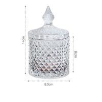 Crystal Glass Transparent With Lid Creative Storage Jar sku image 3