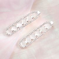 Fashion Geometric Alloy Diamond Opal Hair Clip 2 Pieces main image 3