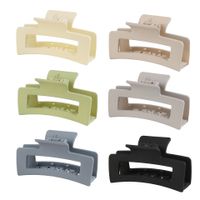 Solid Color Frosted Rectangular Ps Material Hair Clip sku image 138