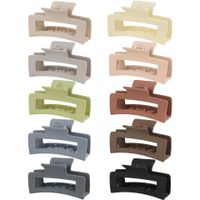 Solid Color Frosted Rectangular Ps Material Hair Clip sku image 167
