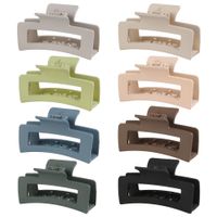 Solid Color Frosted Rectangular Ps Material Hair Clip sku image 146