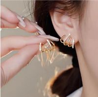 Fashion Geometric Alloy Inlay Artificial Rhinestones Women's Ear Studs 1 Pair main image 4