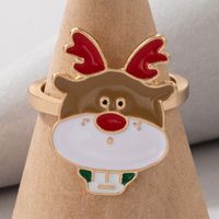 Fashion Santa Claus Elk Alloy Plating Unisex Rings 1 Piece main image 1