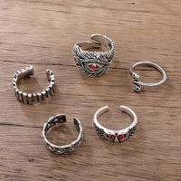 Vintage Style Geometric Alloy Plating Rhinestones Women's Open Ring 1 Set sku image 1