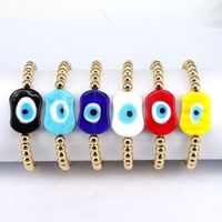 Fashion Eye Glass Copper Beaded Gold Plated Bracelets 1 Piece main image 1