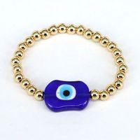 Fashion Eye Glass Copper Beaded Gold Plated Bracelets 1 Piece main image 4