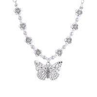 Fashion Butterfly Alloy Pearl Women's Pendant Necklace 1 Piece main image 3