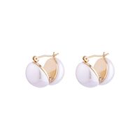 Fashion Round Alloy Inlay Artificial Pearls Women's Ear Studs 1 Pair main image 3