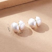 Fashion Round Alloy Inlay Artificial Pearls Women's Ear Studs 1 Pair main image 2
