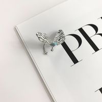 Mode Schmetterling Legierung Inlay Künstlicher Kristall Frau Ohrclips 1 Stück sku image 1