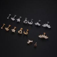 1 Piece Fashion Heart Shape Stainless Steel Zircon Lip Stud main image 3