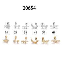 Fashion Star Stainless Steel Star Zircon Ear Studs 1 Piece sku image 12