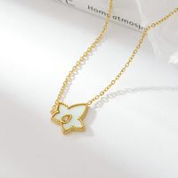 Simple Style Star Stainless Steel Plating Inlay Acrylic Shell Gold Plated Pendant Necklace sku image 5