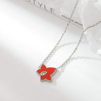 Simple Style Star Stainless Steel Plating Inlay Acrylic Shell Gold Plated Pendant Necklace sku image 2