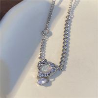 Fashion Heart Shape Titanium Steel Patchwork Pendant Necklace 1 Piece sku image 1