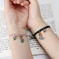 Rainbow Girlfriends' Bracelet Pair Small Rubber Band Gift For Boyfriend Or Girlfriend Magnet Bell Bracelet Knotted Dual-use Hairband Jewelry main image 1