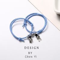 Spaceman Suction Bracelet Pair Small Rubber Band For Boyfriend Smaller Leather Sheath Rainbow Girlfriends Korean Style Student Gift Headband sku image 3