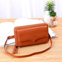Unisex Solid Color Pu Leather Zipper Wallets main image 1