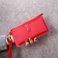 Women's Solid Color Pu Leather Zipper Buckle Wallets sku image 1