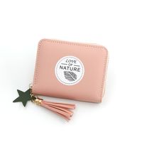 Women's Solid Color Pu Leather Tassel Zipper Wallets main image 5
