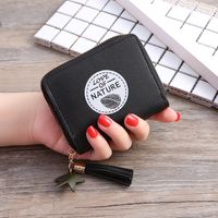 Women's Solid Color Pu Leather Tassel Zipper Wallets main image 3