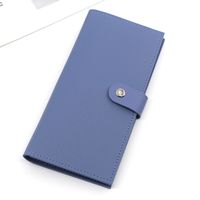Unisex Solid Color Pu Leather Lock Clasp Wallets sku image 1