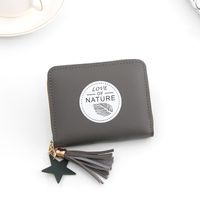 Women's Solid Color Pu Leather Tassel Zipper Wallets sku image 6
