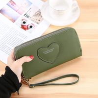 Women's Solid Color Pu Leather Zipper Wallets sku image 1