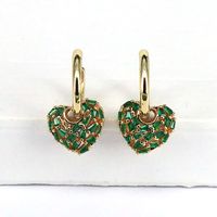 1 Pair Fashion Heart Shape Gold Plated Copper Drop Earrings main image 4