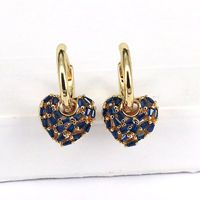 1 Pair Fashion Heart Shape Gold Plated Copper Drop Earrings main image 6