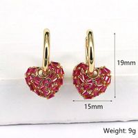 1 Pair Fashion Heart Shape Gold Plated Copper Drop Earrings main image 3