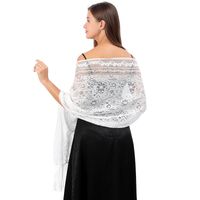 Women's Elegant Solid Color Flower Polyester Lace Shawls sku image 2
