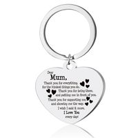 Fashion Letter Heart Shape Stainless Steel Plating Keychain Necklace 1 Piece main image 2