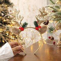 Nordic Style Cute Christmas Christmas Tree Santa Claus Antlers Flannel Hair Band sku image 37