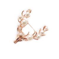 Cute Elk Alloy Plating Artificial Pearls Women's Brooches main image 4
