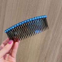 Retro Flower Plastic Rhinestone Hair Combs sku image 4