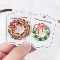 Fashion Christmas Tree Alloy Plating Artificial Rhinestones Women's Brooches main image 5