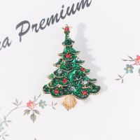 Fashion Christmas Tree Alloy Plating Artificial Rhinestones Women's Brooches main image 4