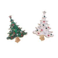 Fashion Christmas Tree Alloy Plating Artificial Rhinestones Women's Brooches main image 2