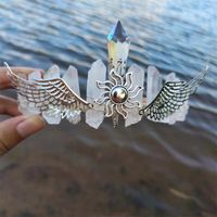 Fashion Wings Metal Plating Artificial Crystal Hair Band sku image 1