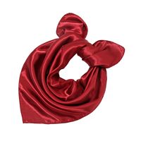 Women's Fashion Solid Color Satin Sewing Silk Scarves sku image 4