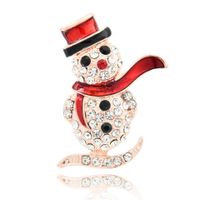 Cute Christmas Tree Snowman Alloy Rhinestone Enamel Women's Brooches sku image 3