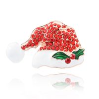 Cute Christmas Tree Snowman Alloy Rhinestone Enamel Women's Brooches sku image 9