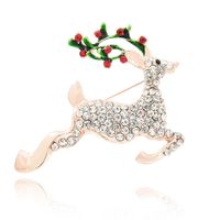 Cute Christmas Tree Snowman Alloy Rhinestone Enamel Women's Brooches main image 2