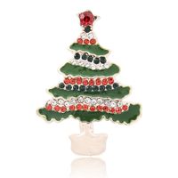 Cute Christmas Tree Snowman Alloy Rhinestone Enamel Women's Brooches sku image 5