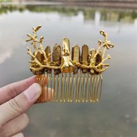 Ethnic Style Crown Artificial Crystal Plating Hair Combs sku image 1