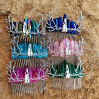 Ethnic Style Crown Artificial Crystal Plating Hair Combs main image 5