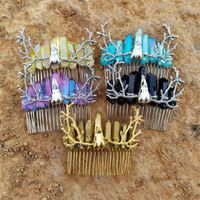 Ethnic Style Crown Artificial Crystal Plating Hair Combs main image 1