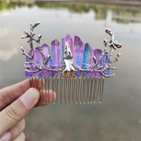 Ethnic Style Crown Artificial Crystal Plating Hair Combs sku image 4