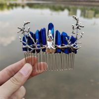 Ethnic Style Crown Artificial Crystal Plating Hair Combs main image 4
